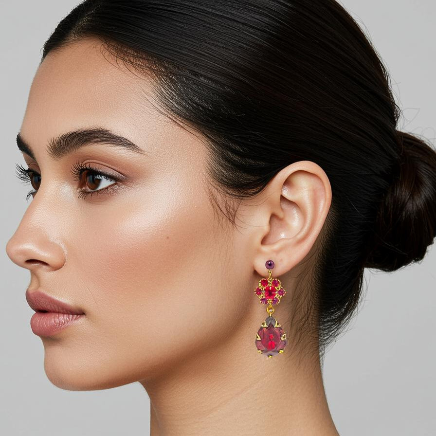 Pendientes Rubí Eduardiano