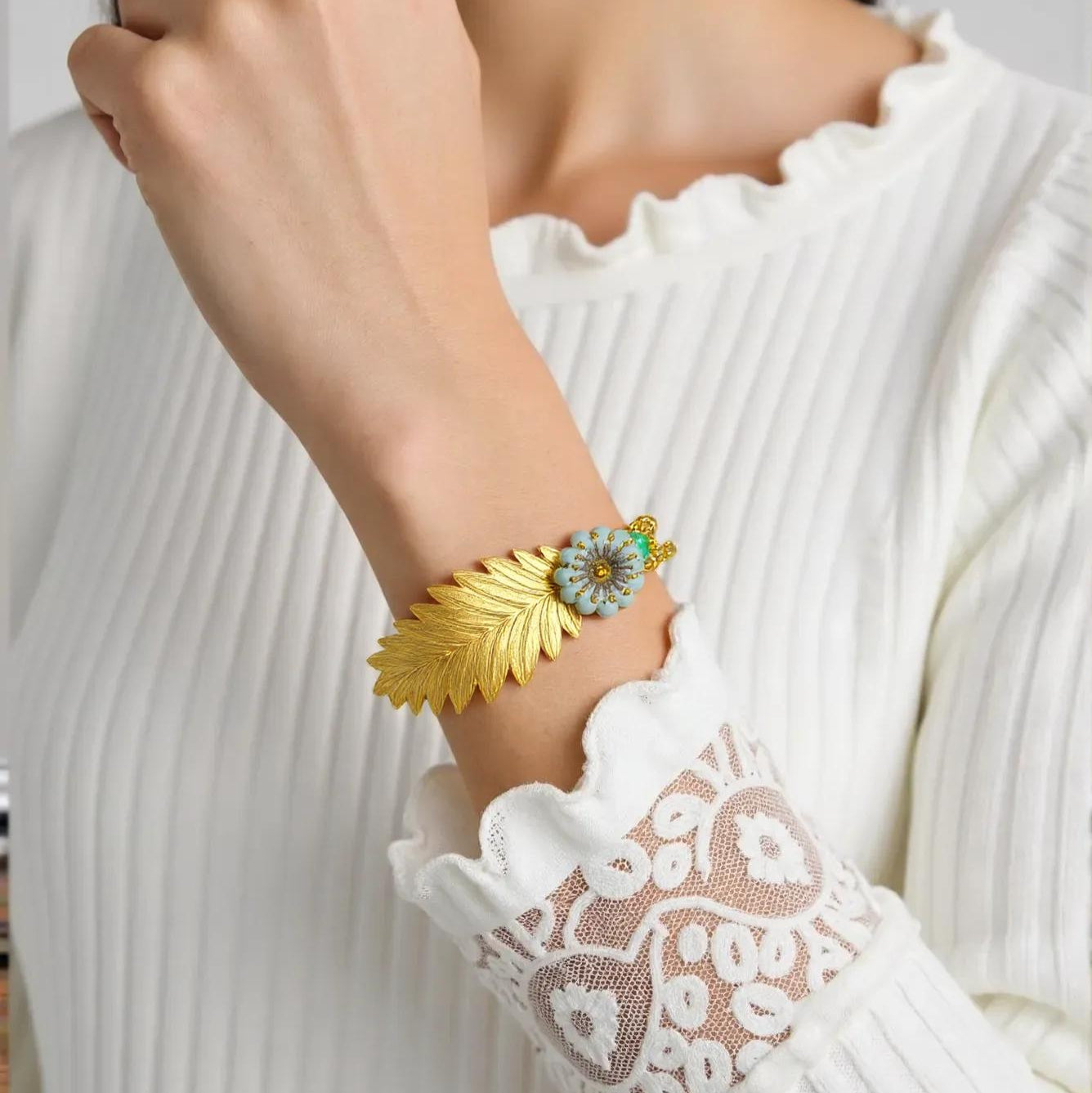 Golden Oak Leaf Bracelet