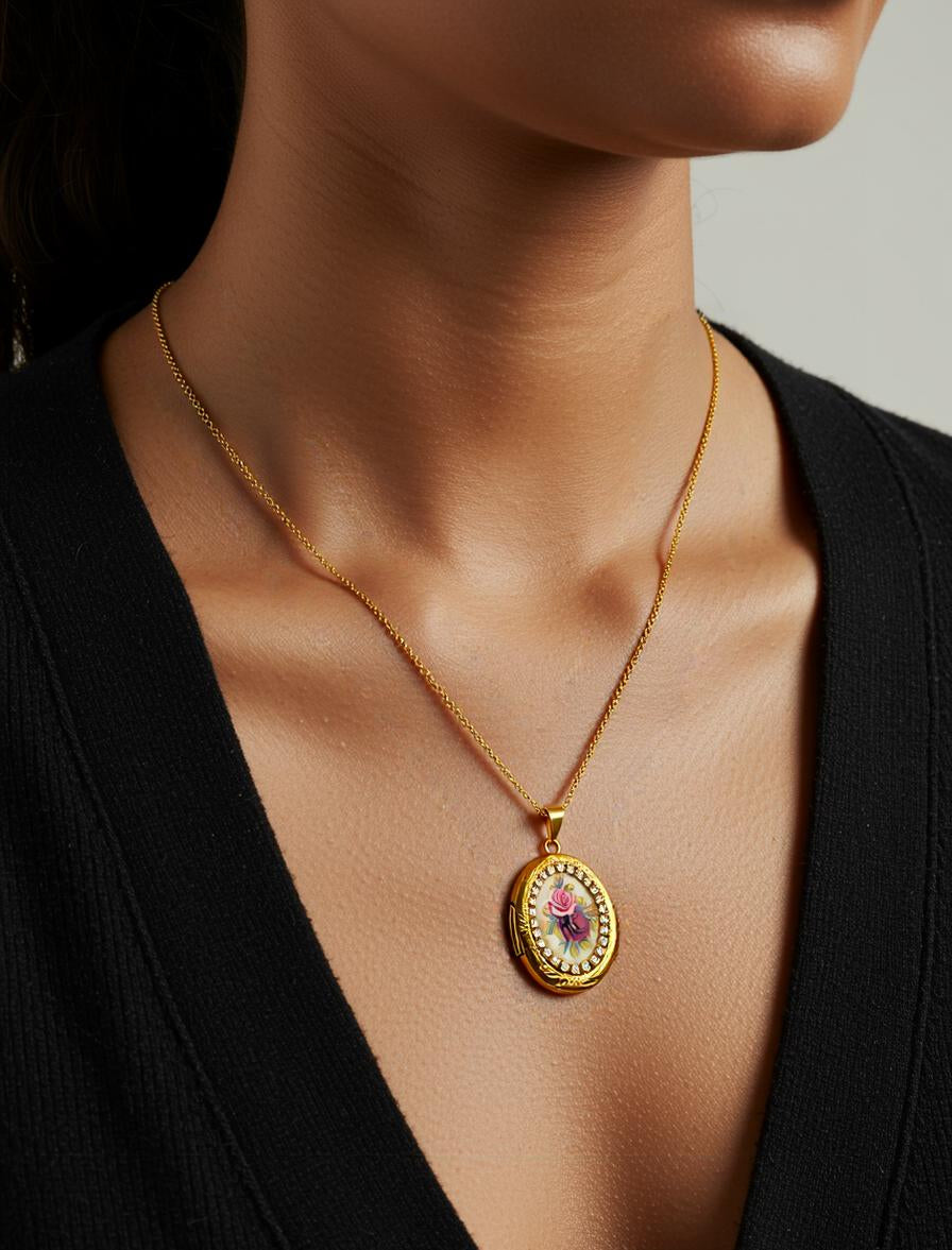 Collar Relicario Rosal 🥀 VINTAGE -