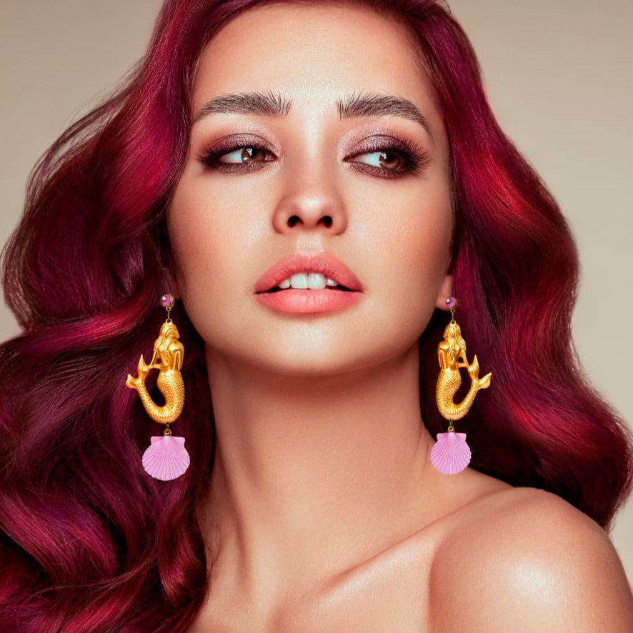 Pendientes Sirena Dorada