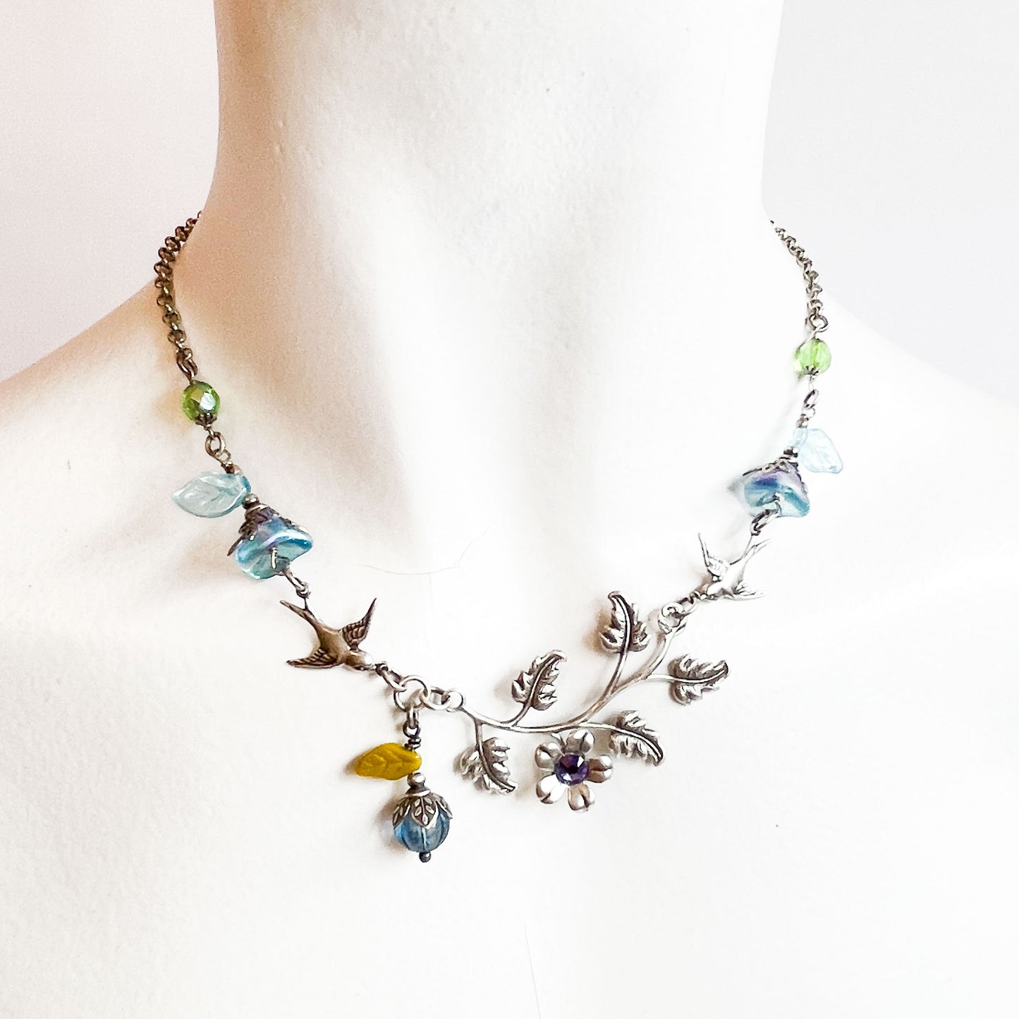 Spring Blooming and Blueberry Necklace