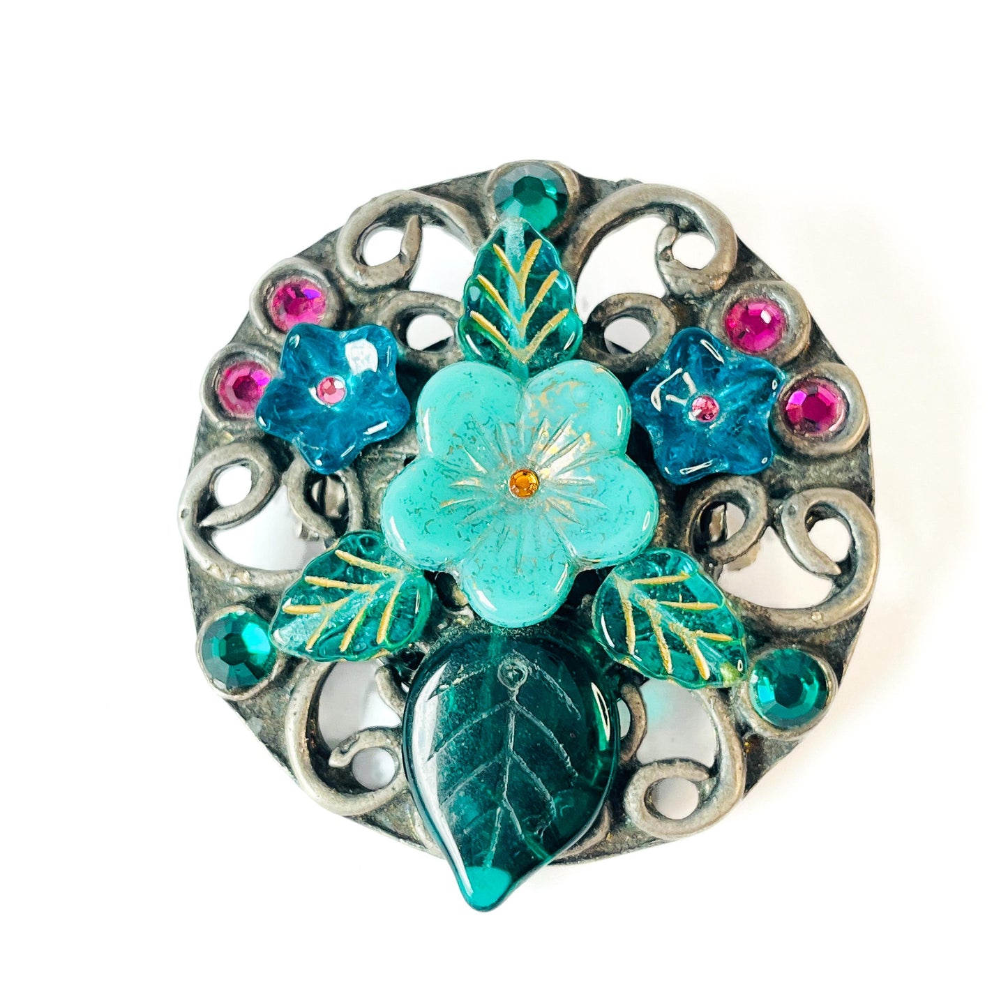 Broche Redondo de Flores