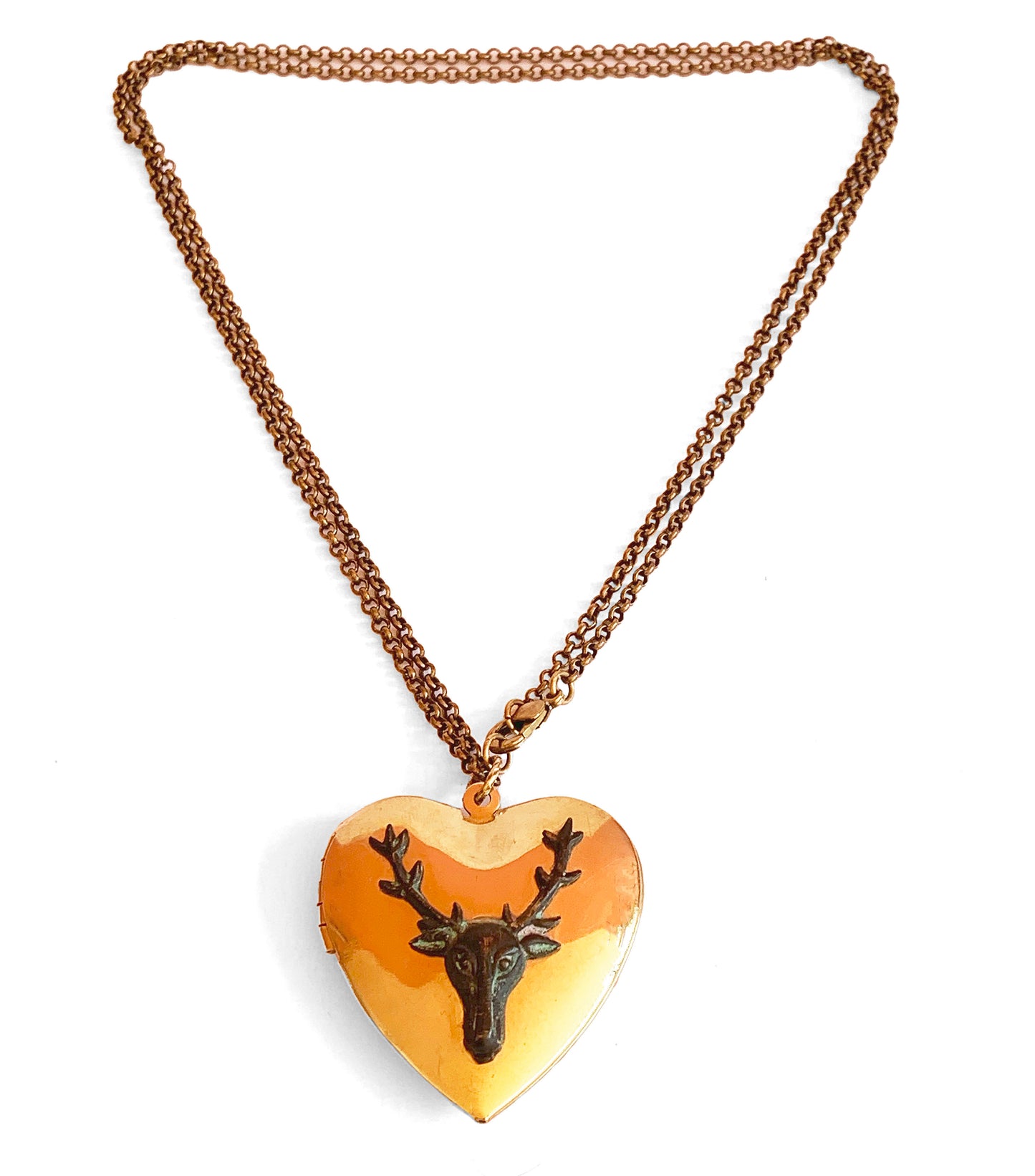 Collar Relicario Corazón y Ciervo