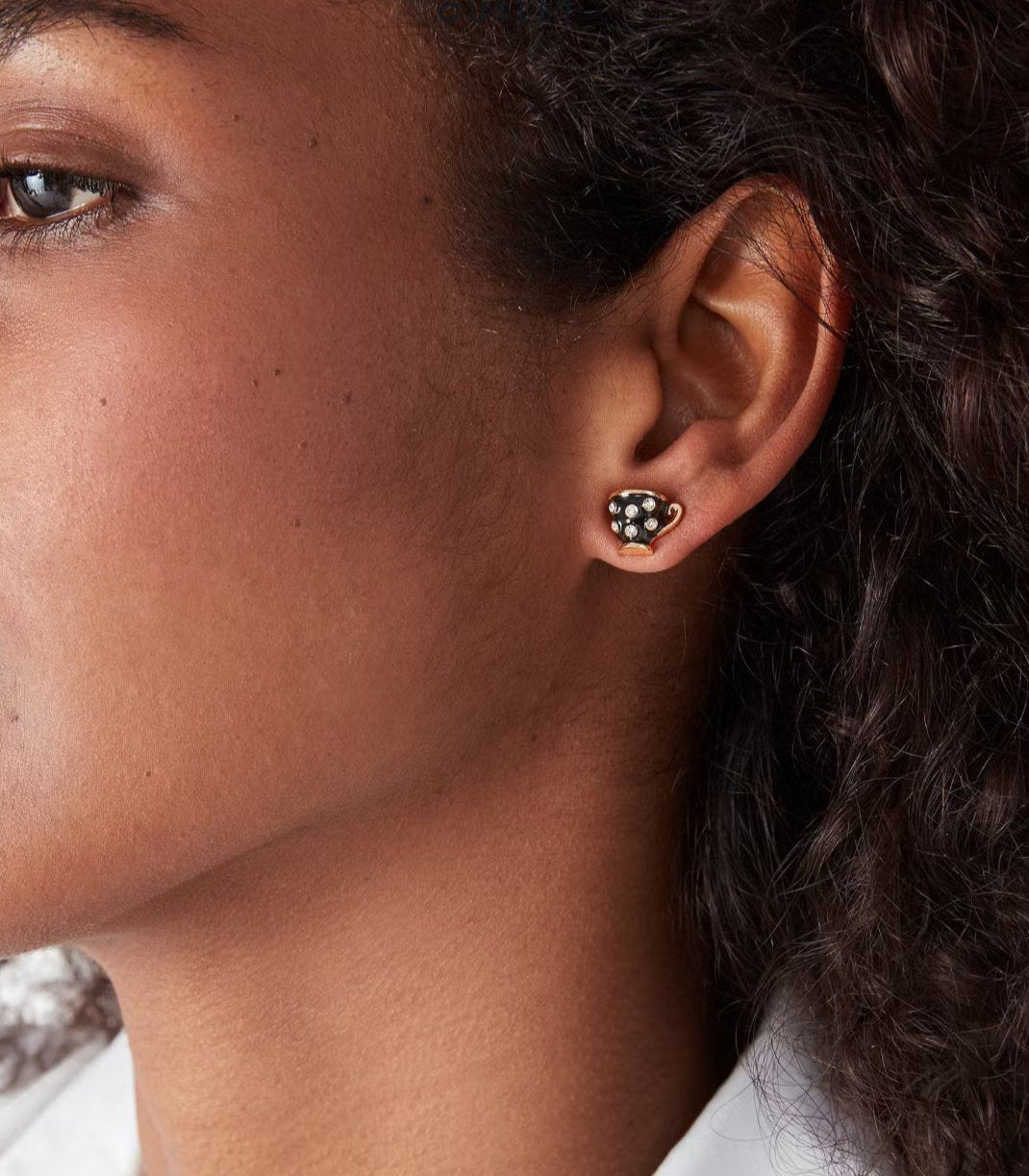 Aros Tetera y Tacita de Té B/N Kate Spade