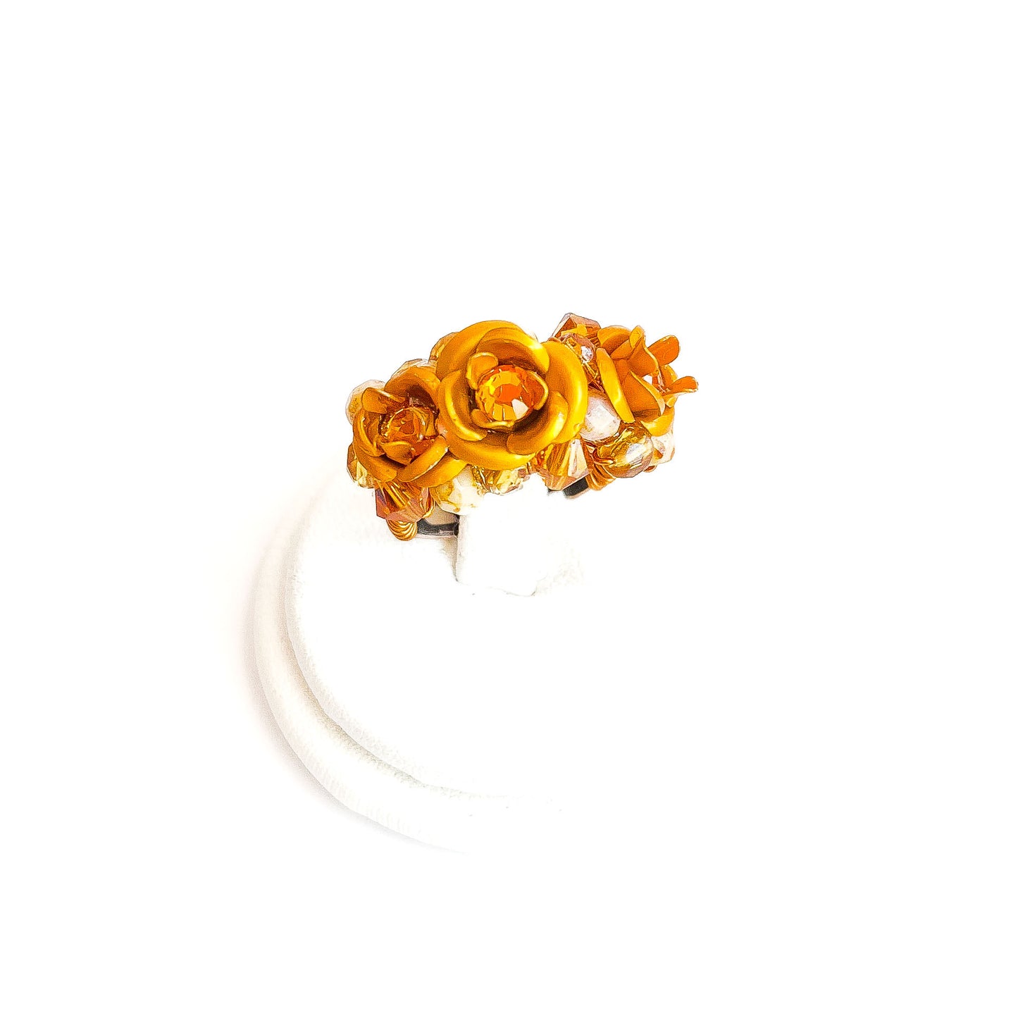 Anillo Ajustable Trío de Rosas Doradas