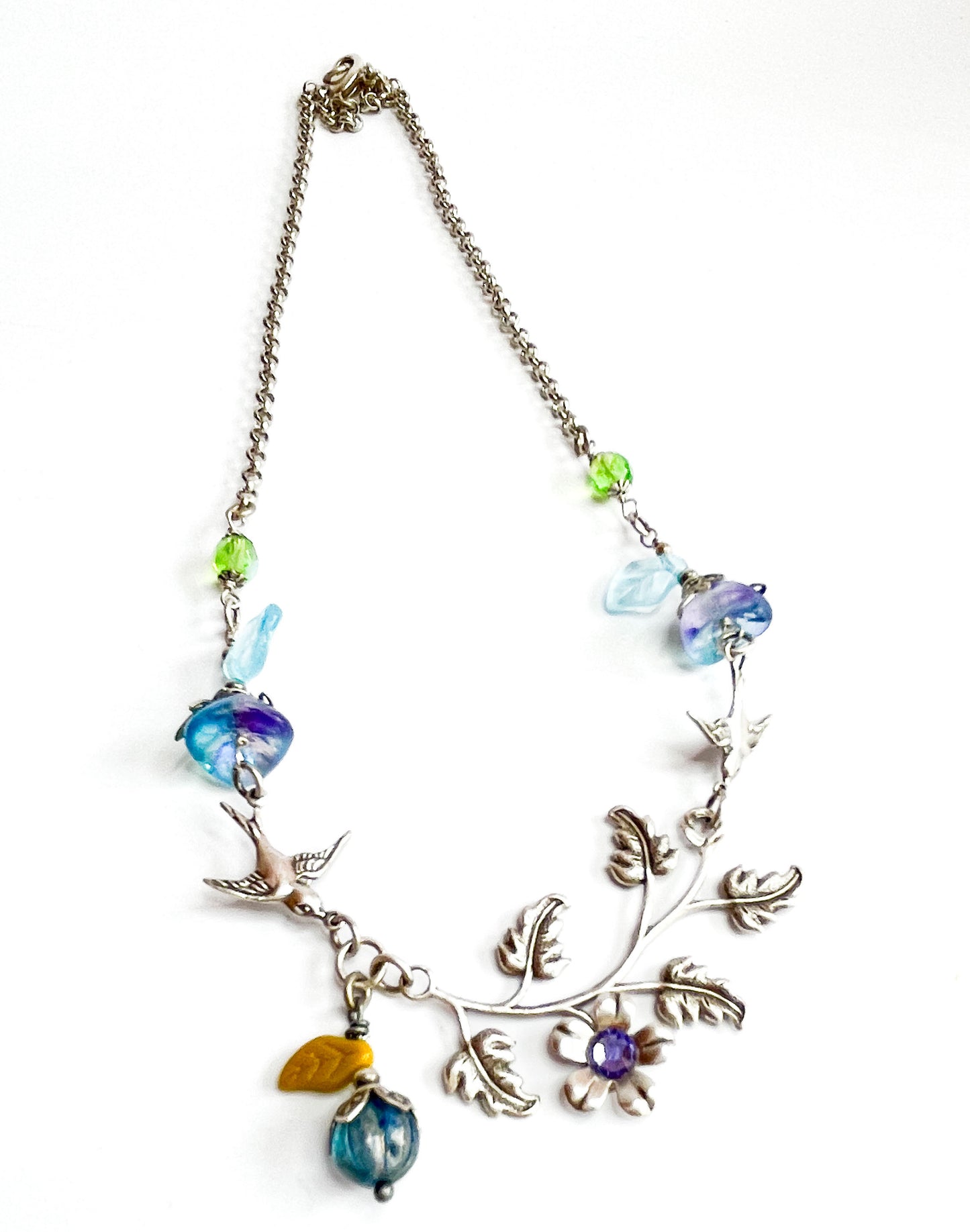 Spring Blooming and Blueberry Necklace