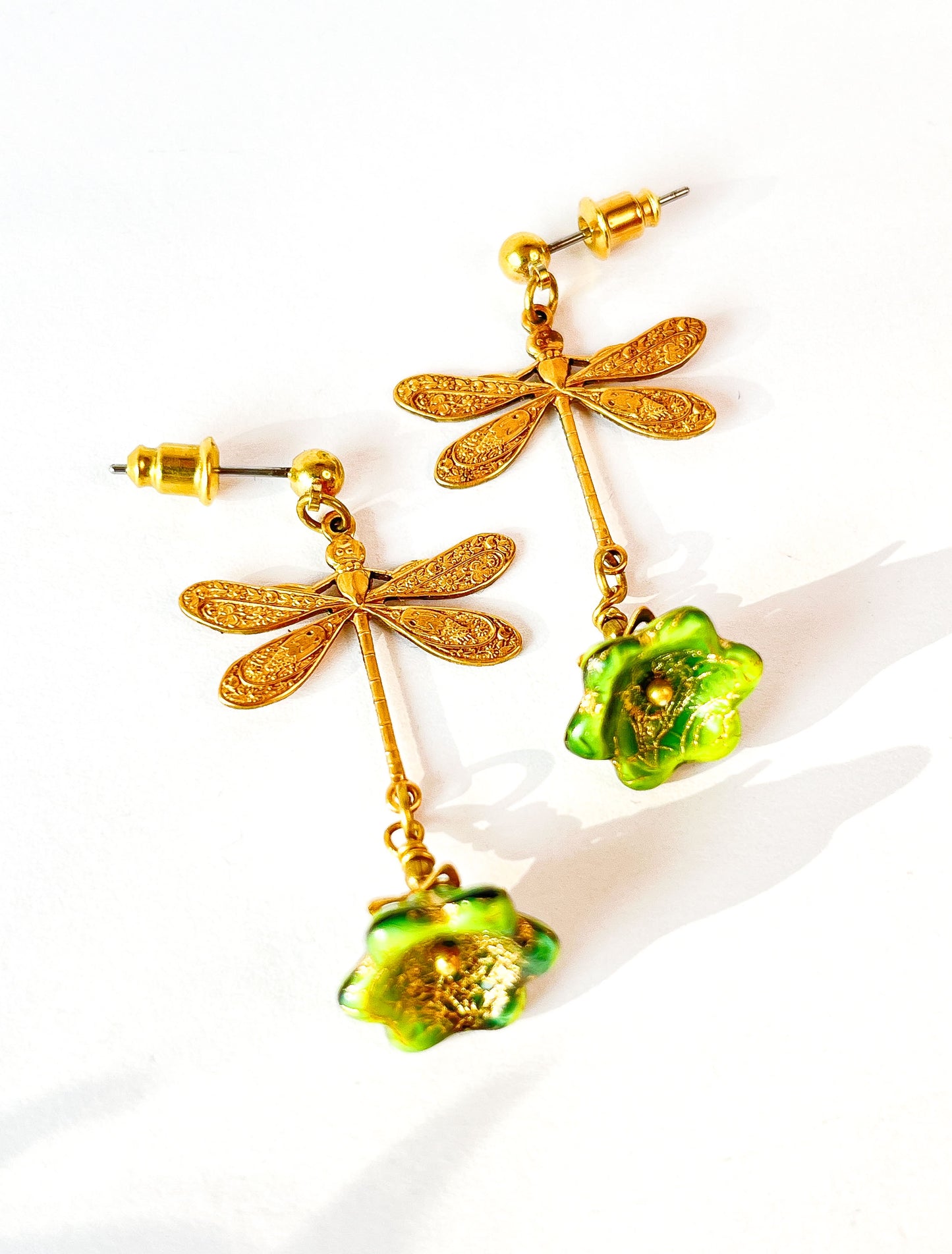 Pendientes Libélula Verde