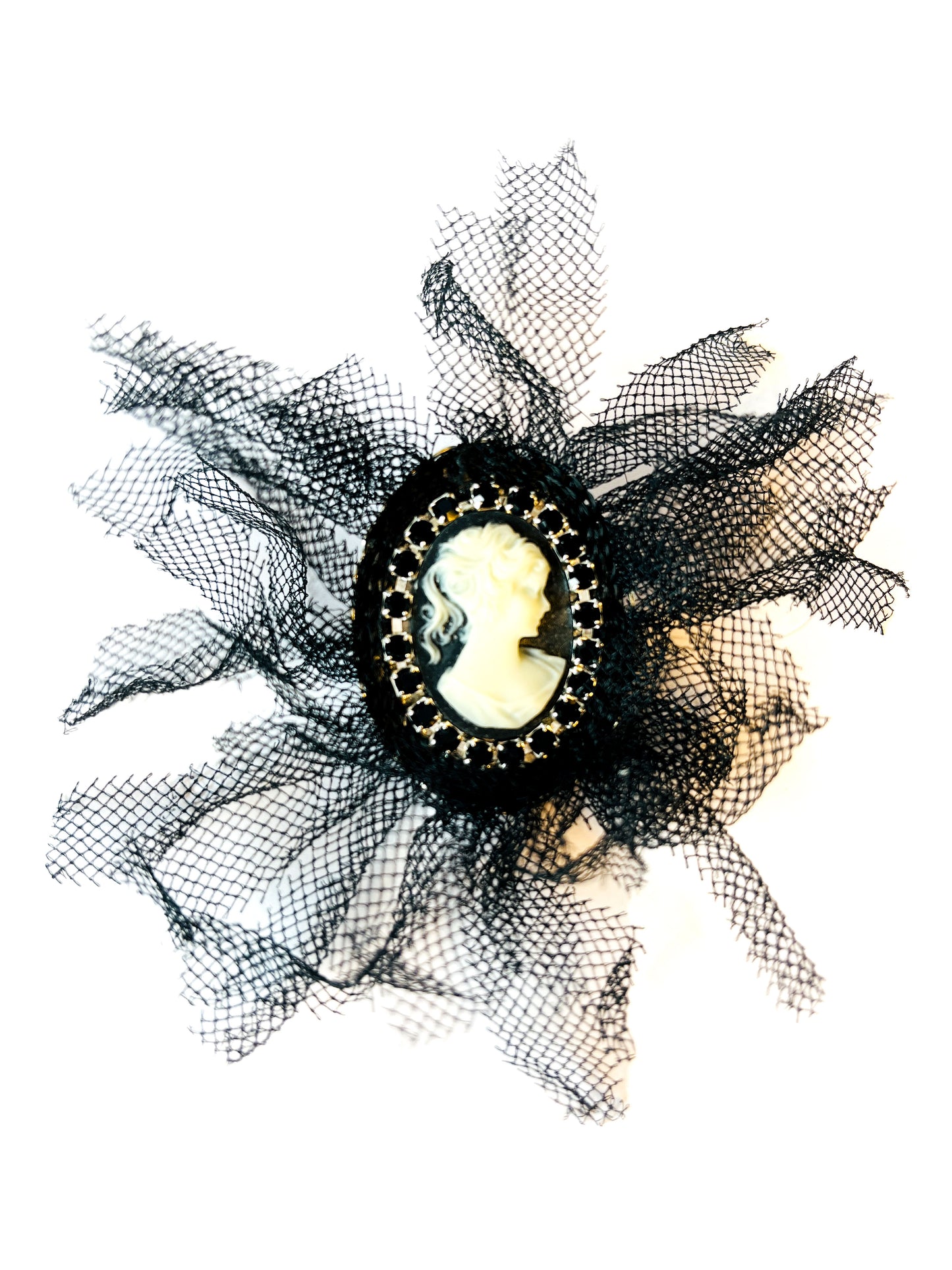 Cameo and Tulle Pins