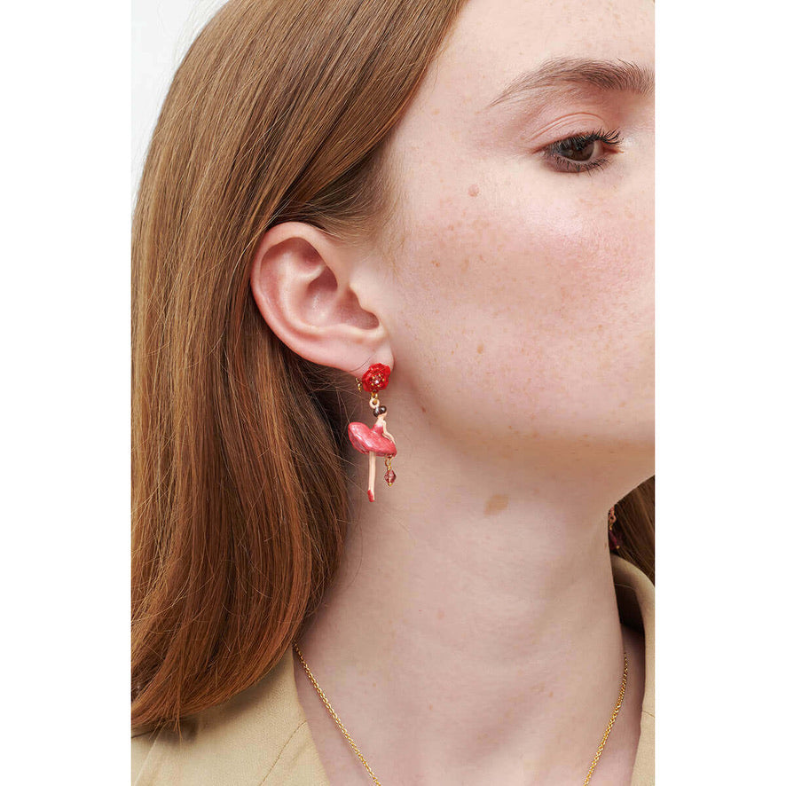 Pendientes Bailarinas Asimétricas Rojas