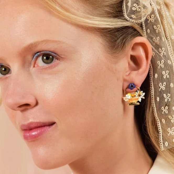 Fruit and Flower Basket Earrings