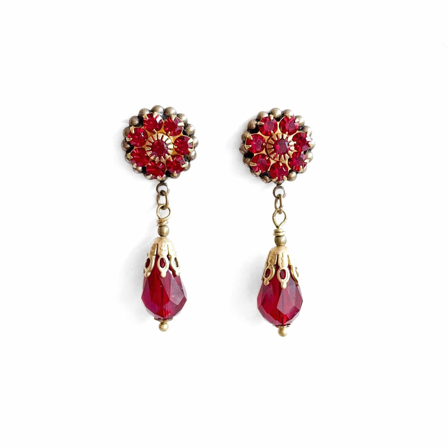 Pendientes Lágrima Rojos Vintage
