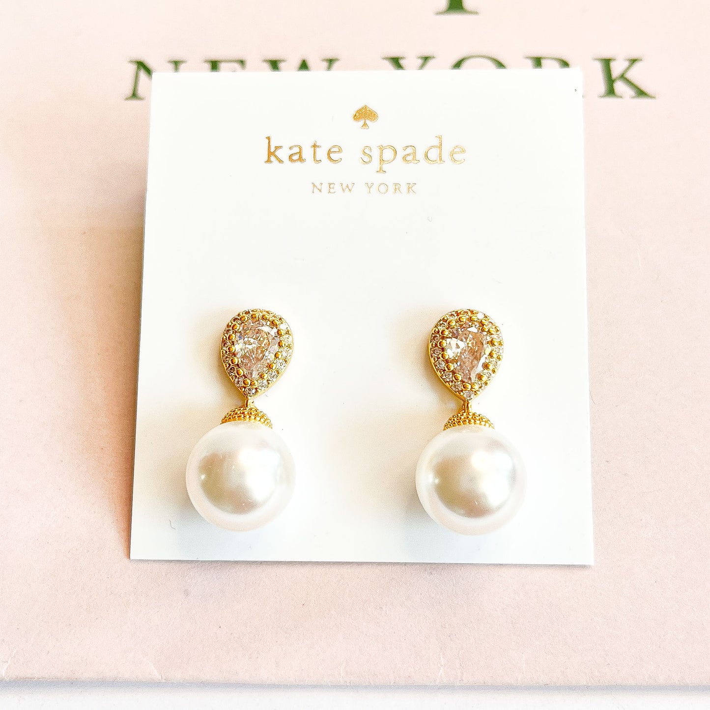 Pendientes Perla y Gota de Cristal Kate Spade
