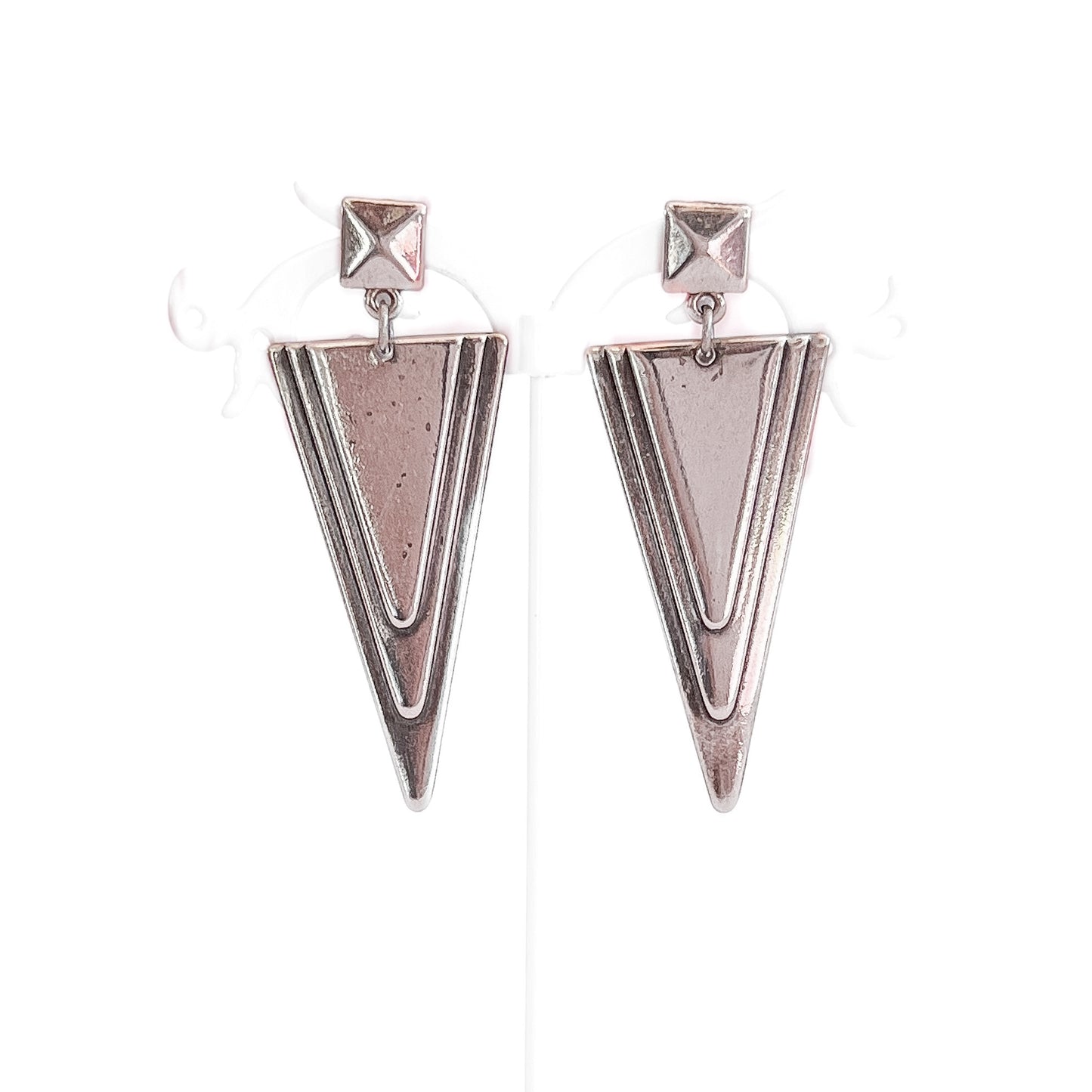 Pendientes Geométricos Plateados