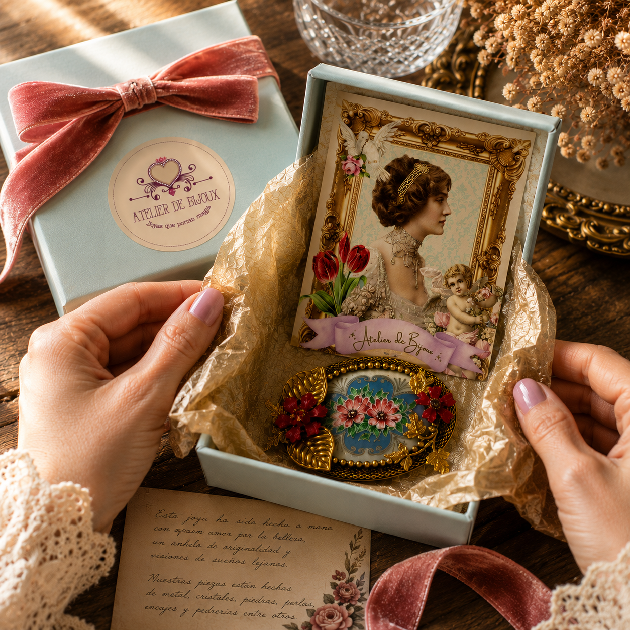 Broche Camafeo Floral Vintage Años 50 | Atelier de Bijoux