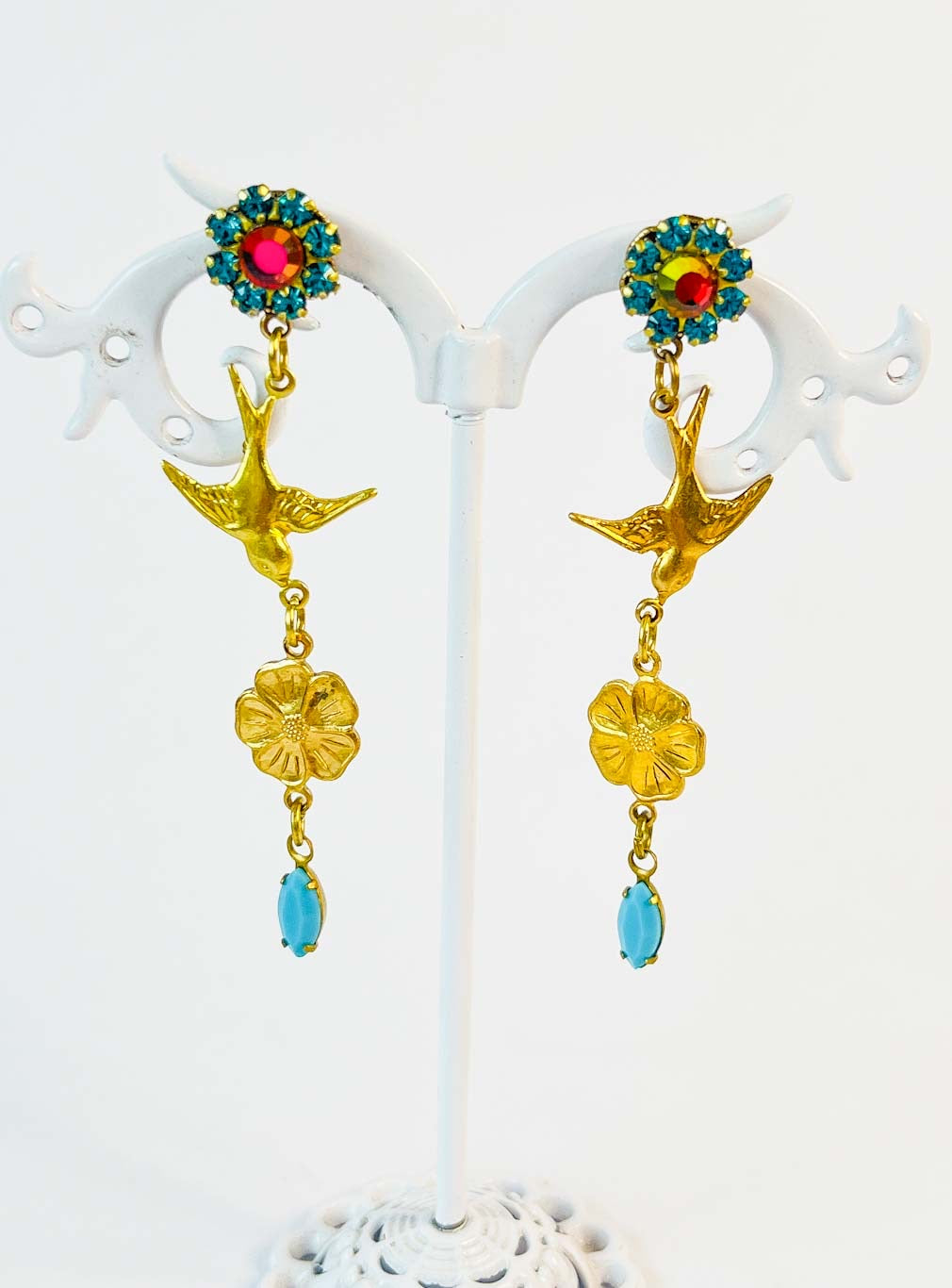 Aros Golondirnas con Cristales Swarovski