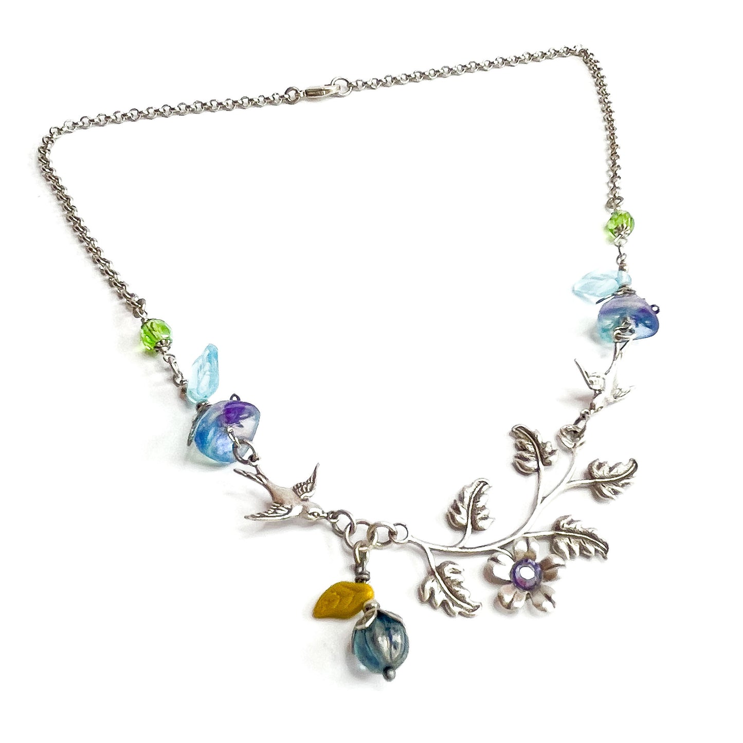 Spring Blooming and Blueberry Necklace