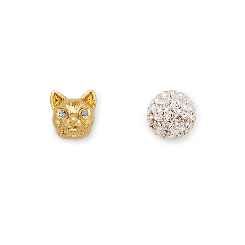 Aros Asimétricos Gato y Bolita Kate Spade