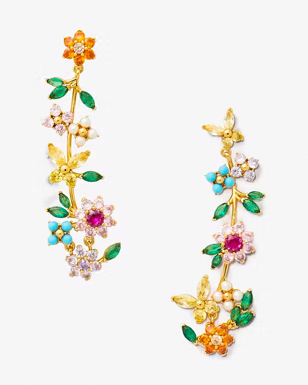 Aros Largos Nueva Floración Flores Multicolor Kate Spade