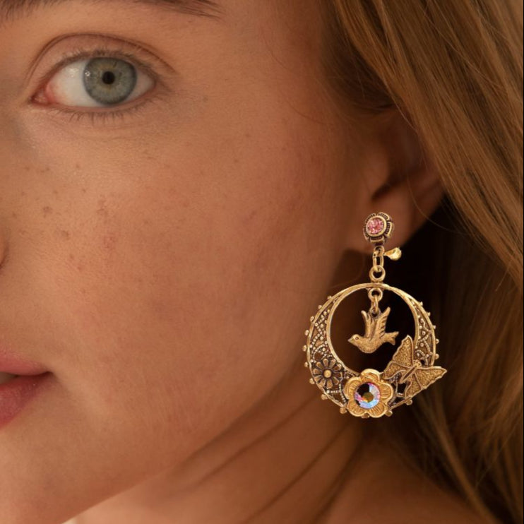 Garden Flower and Butterfly Earrings - LAST CHANCE - SALE