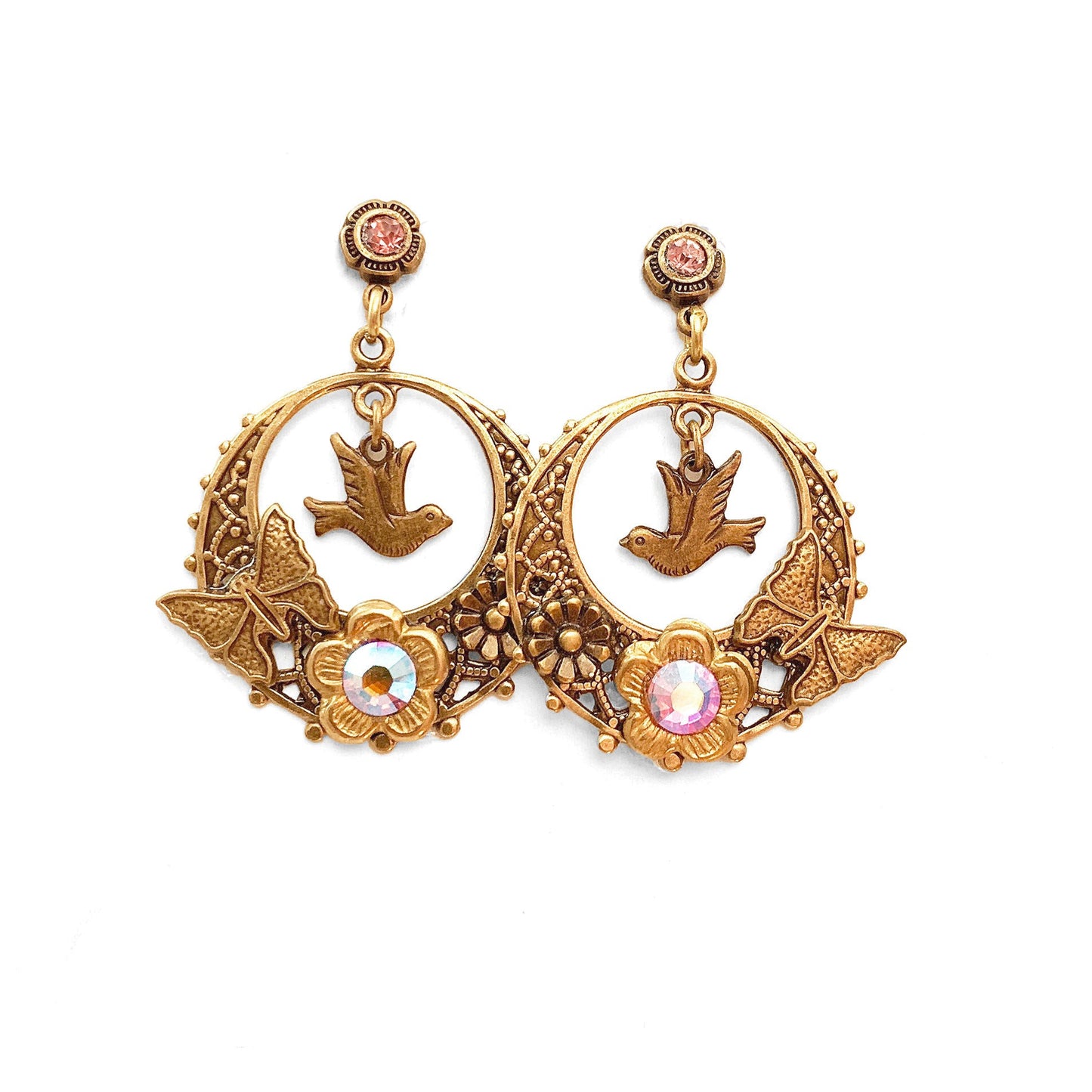 Garden Flower and Butterfly Earrings - LAST CHANCE - SALE