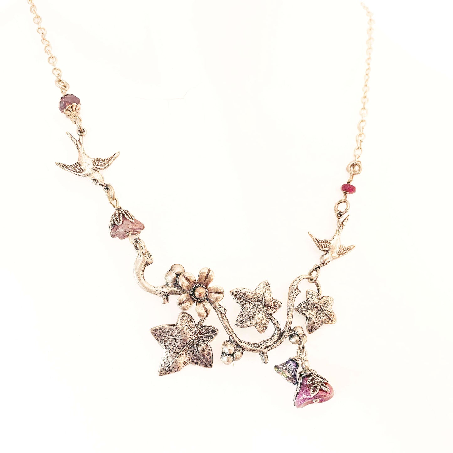 Collar Rama y Golondrinas Violet