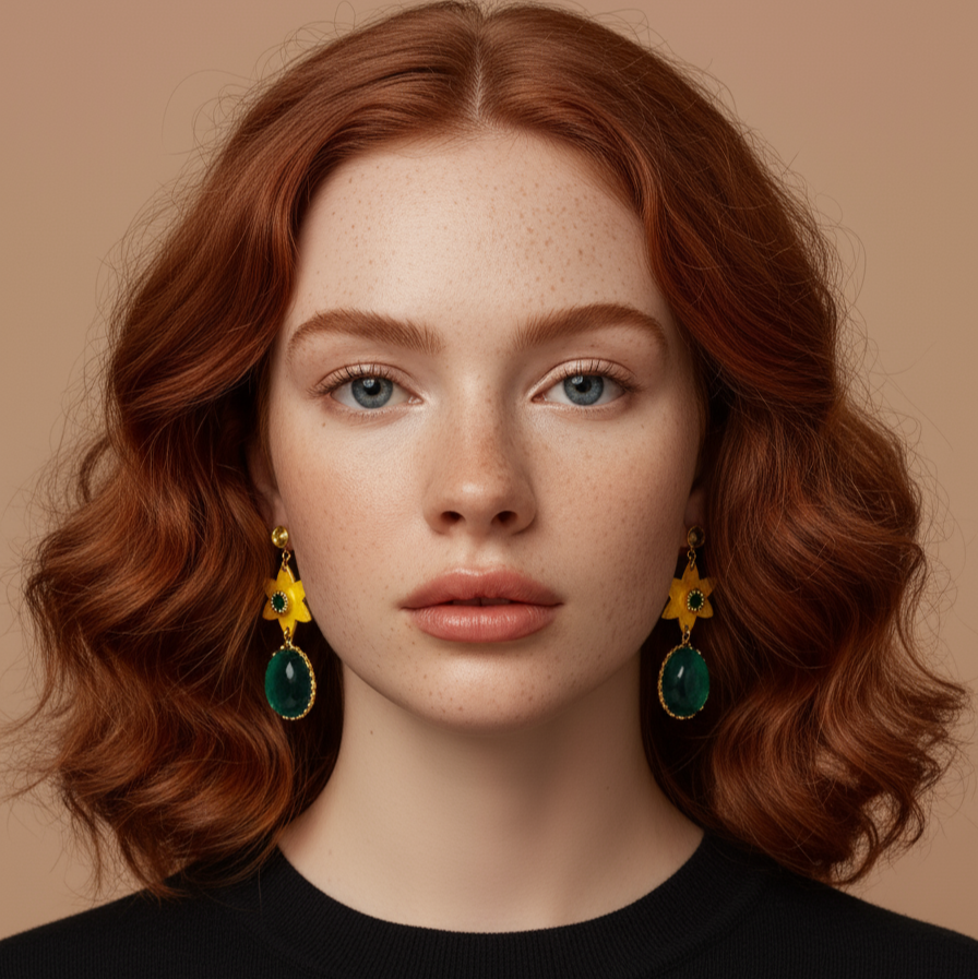 Pendientes Flor y Esmeralda