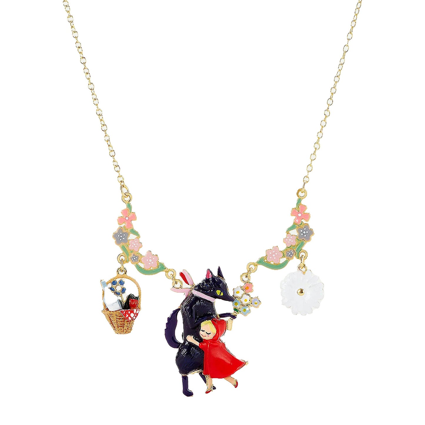Collar Llamativo Flores del Lobo Feroz y Caperucita Roja N2