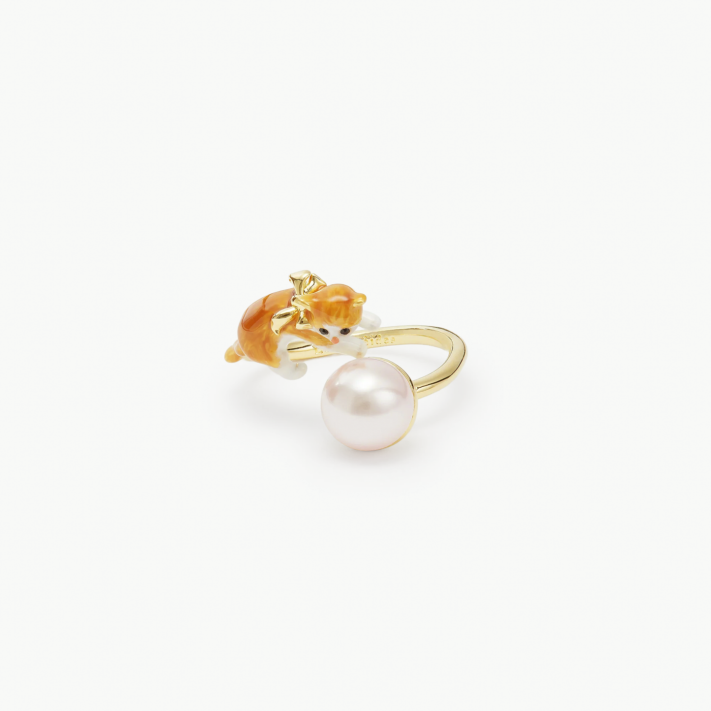 Anillo Ajustable Gato Tabby Naranjo Les Nereides Nueva Colección