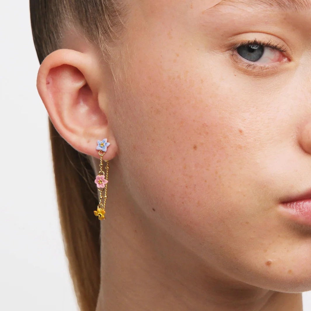 Pendientes Colgantes 3 Jazmines de Colores