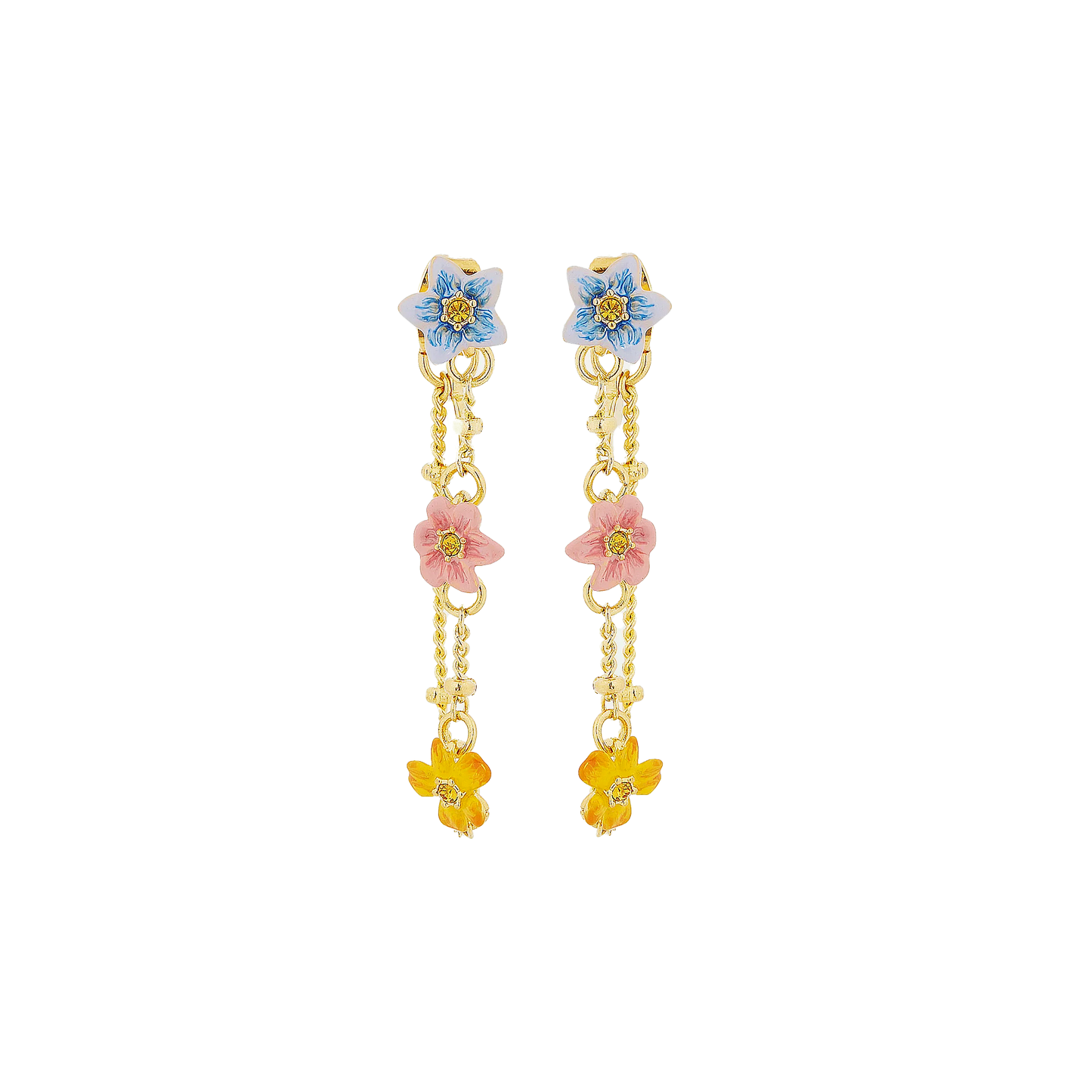 Pendientes Colgantes 3 Jazmines de Colores