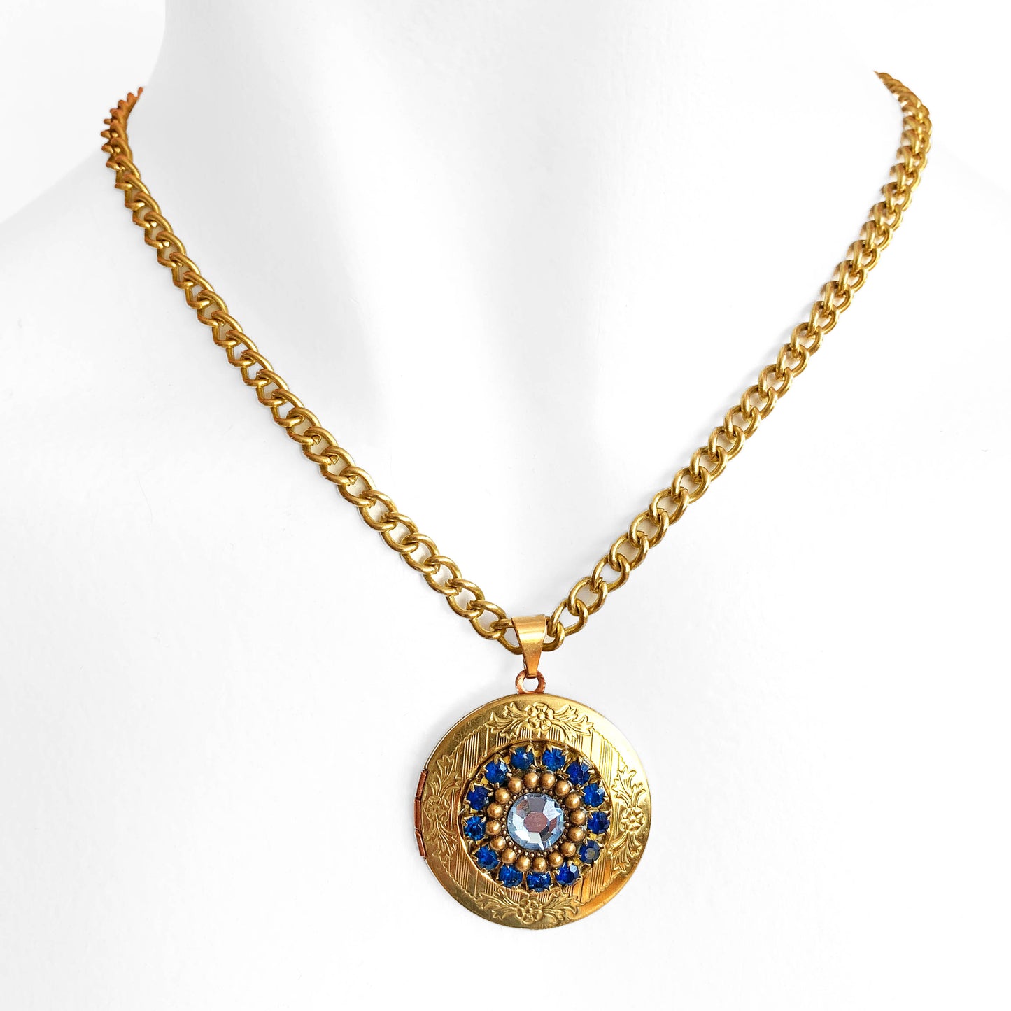 Collar Colgante Relicario Joya Azul