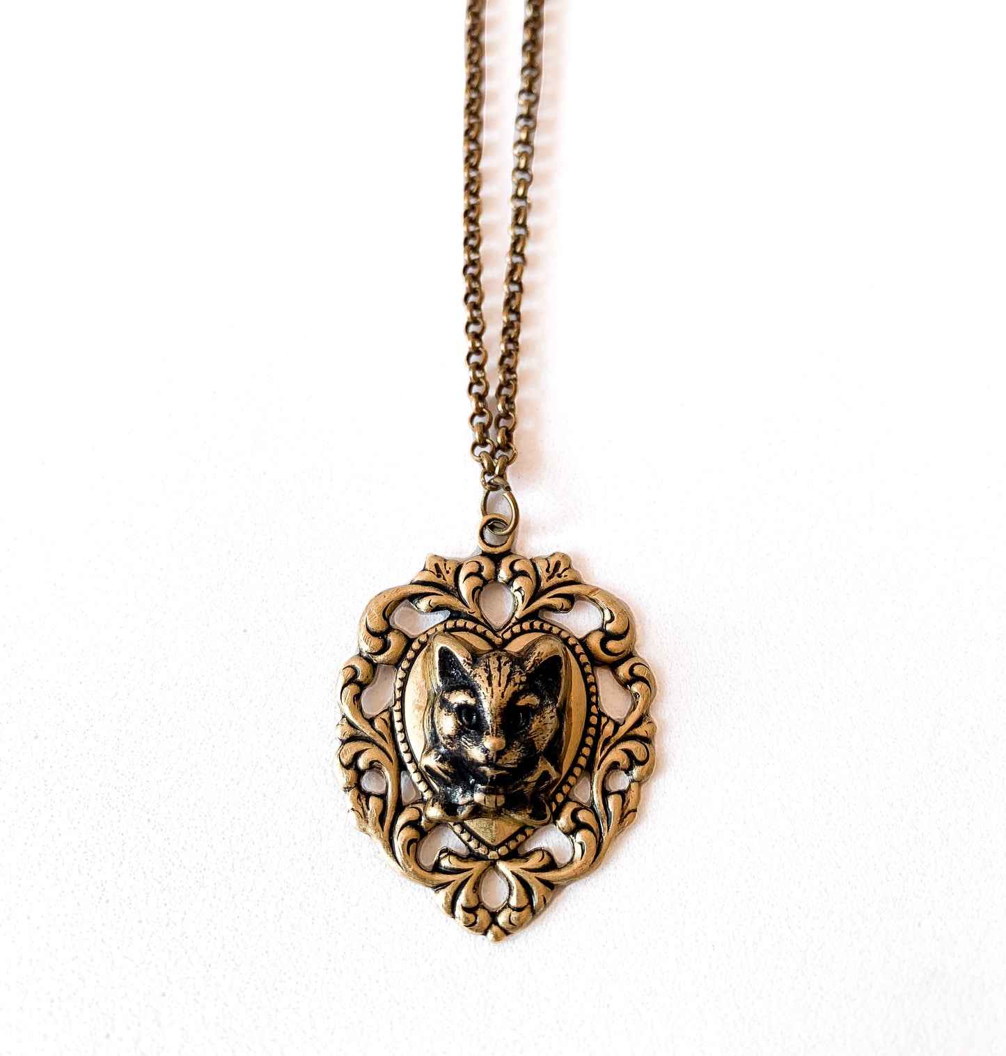 Kitten Heart Medal Necklace