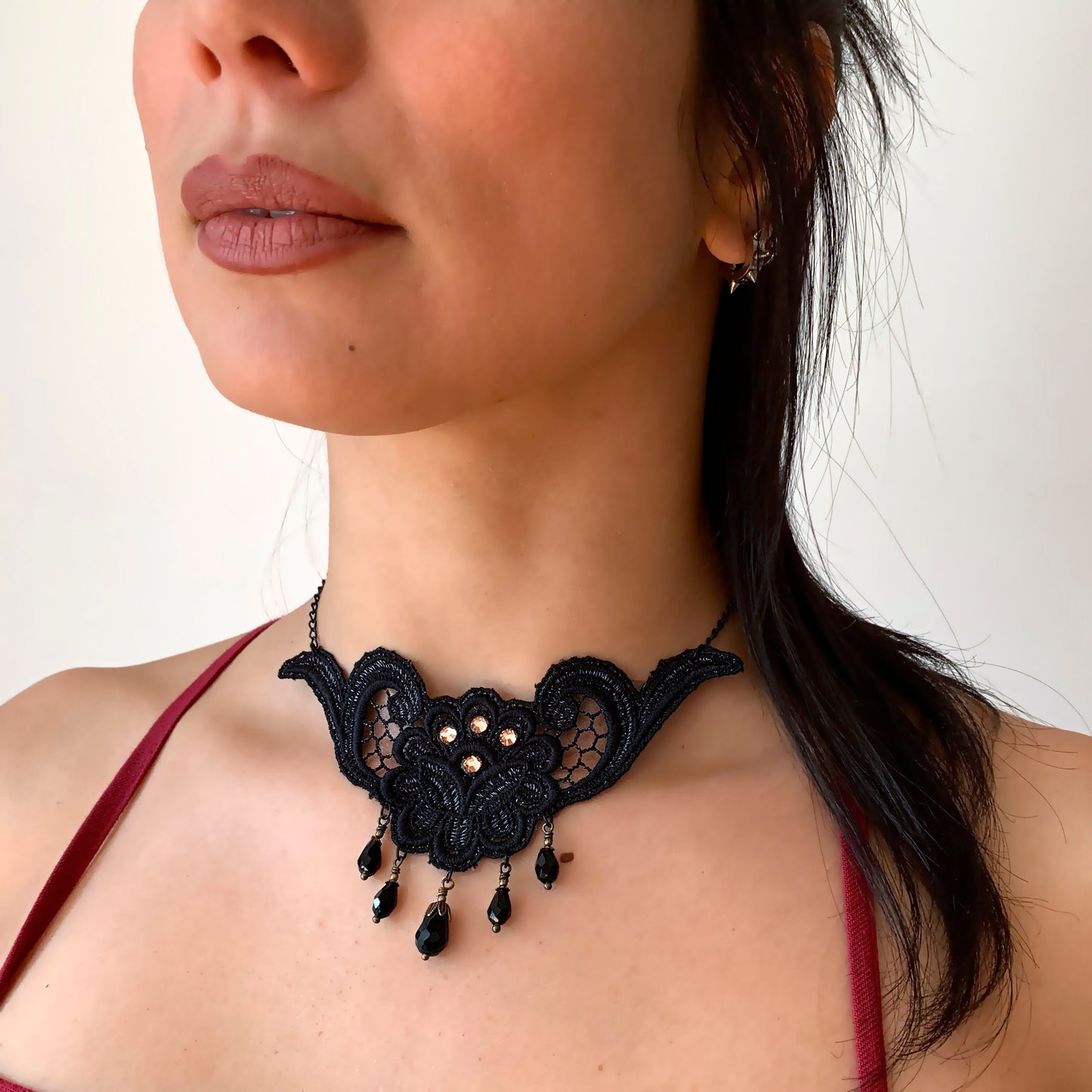 Black Lace Bib Collar
