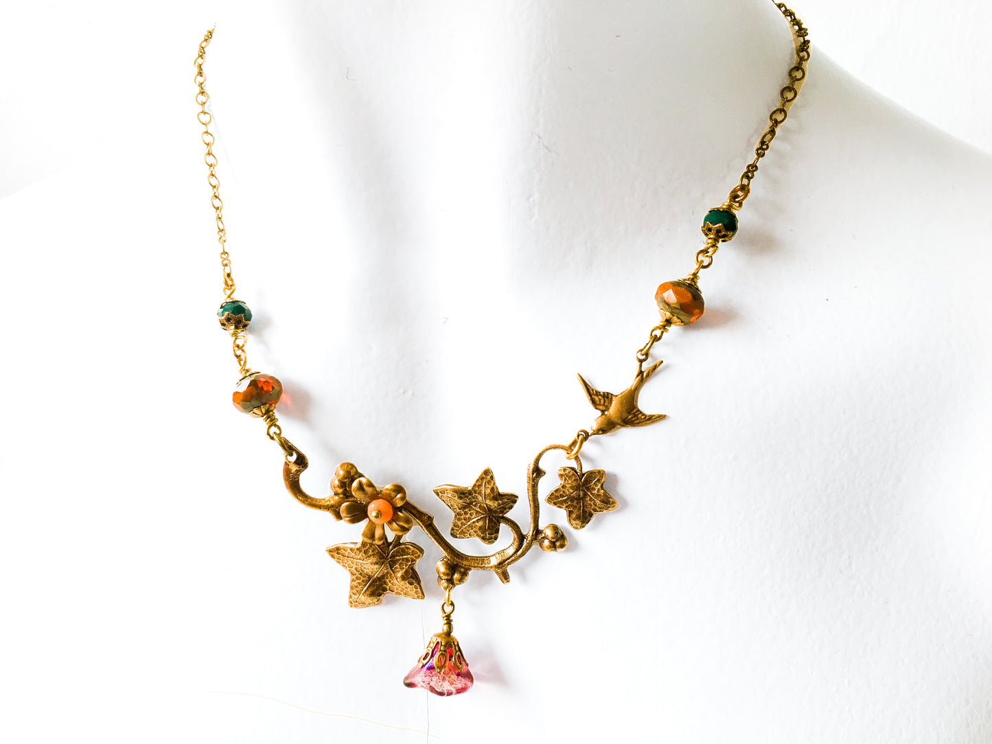 Swallows and Flowering Branch Necklace