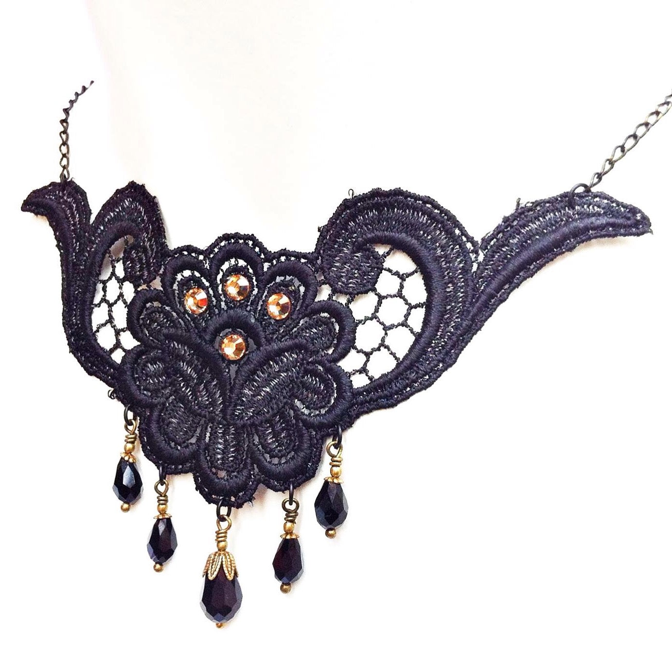 Black Lace Bib Collar