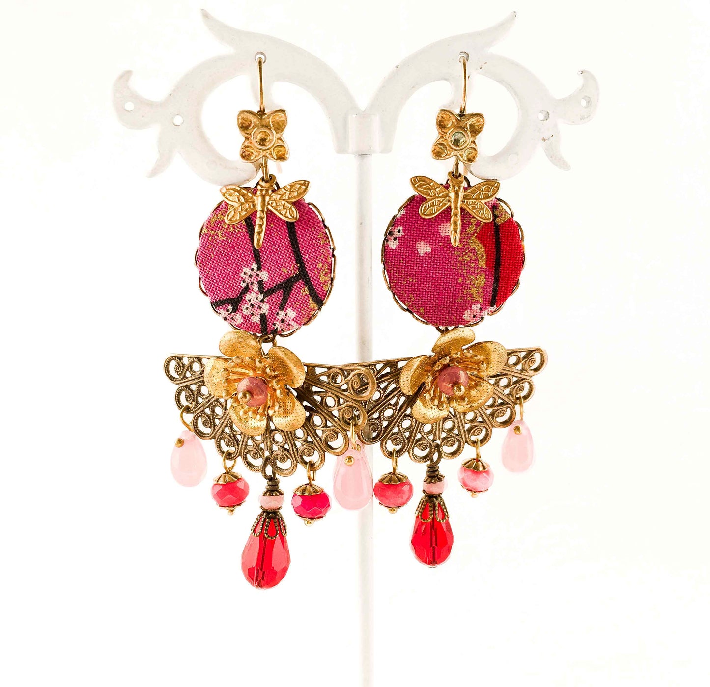 Maxi Fan and Cherry Blossom Earrings