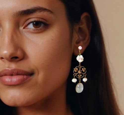 Pendientes Rosa Blanca
