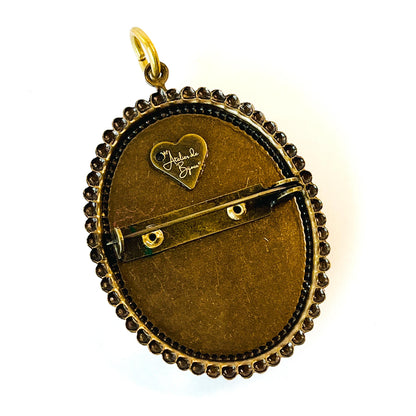 Prendedor Camafeo Lady Black Crystal -Convertible a Collar-