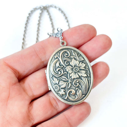 Relicario Vintage Baño de Plata Pieza Única Coleccionable