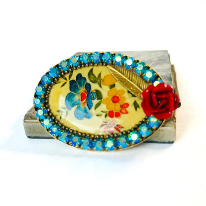Éclat du Temps – Broche Camafeo Floral Vintage Esmaltado