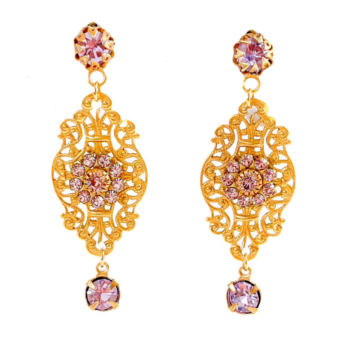 Aros Filigrana Rosa Antigua