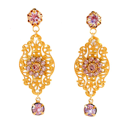 Aros Filigrana Rosa Antigua