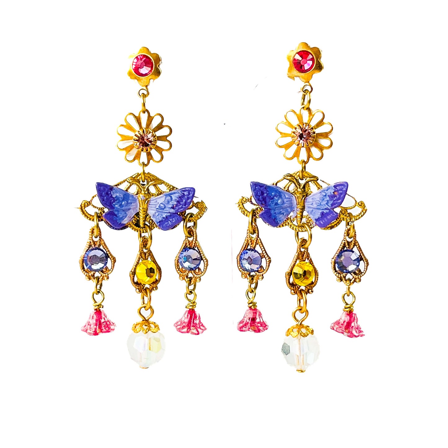 Pendientes Candelabro Mariposas y Flores