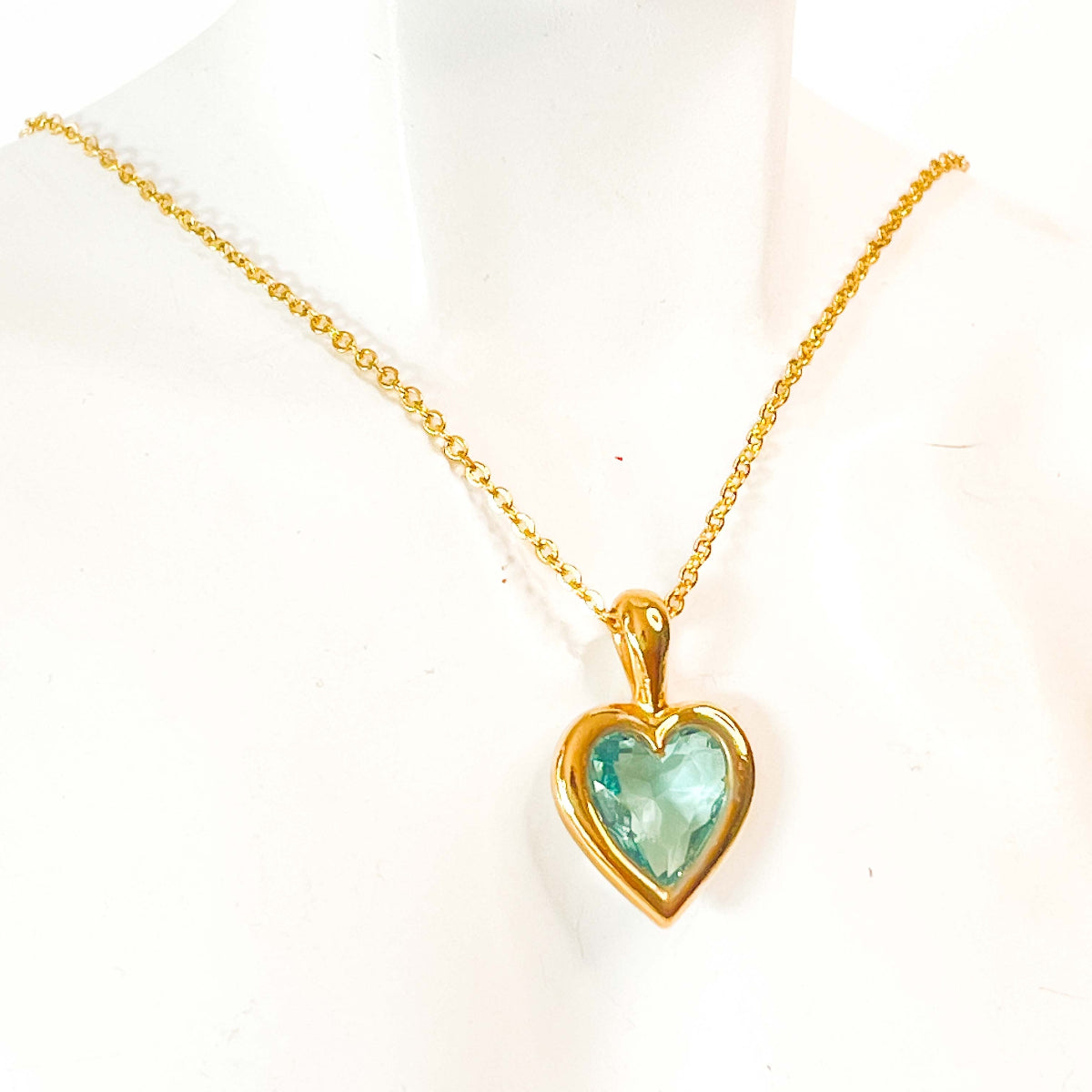 Collar Colgante Corazón -Mon Cœur Aguamarina