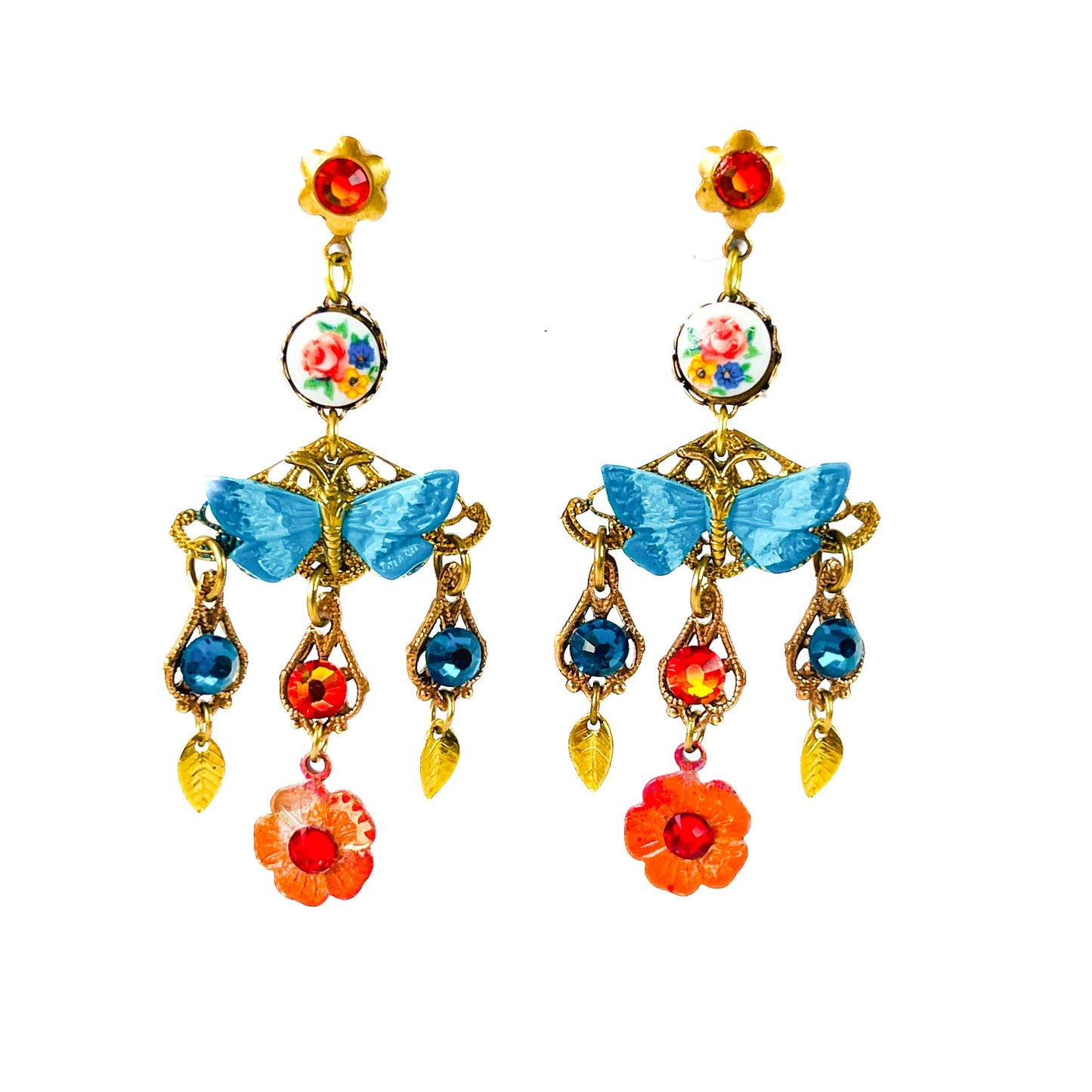 Pendientes Candelabro Mariposas y Flores