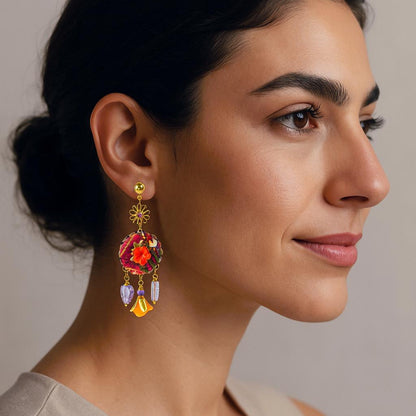 Pendientes Jardín Imperial – Colección Poema Textil