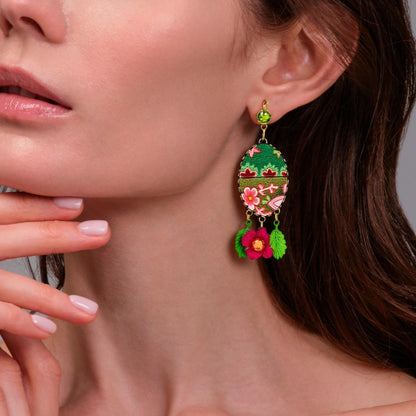 Jardín Oliva – Pendientes Poema Textil