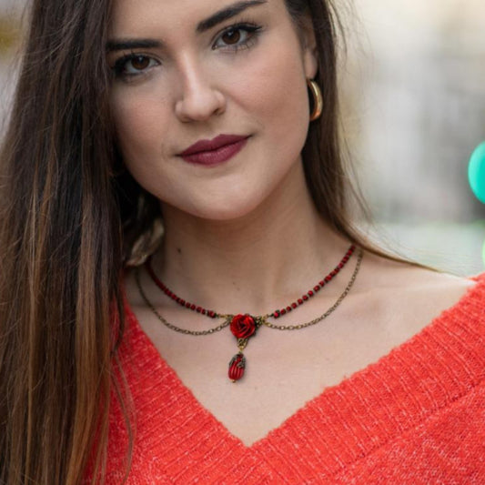 Collar Rosa Roja