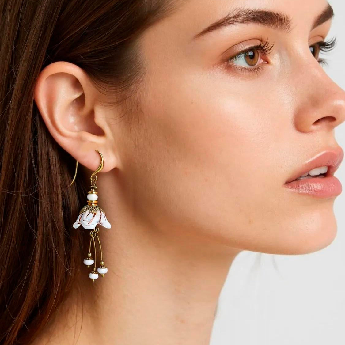 Aros Flor Campanilla Blanca
