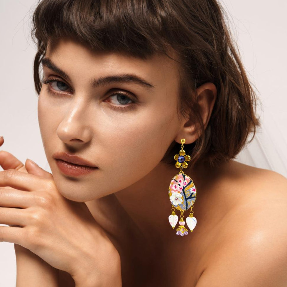 Pendientes Sakura Lila